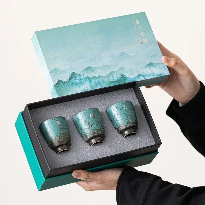 Japanese Pottery - Caixa de presente, xícaras de café