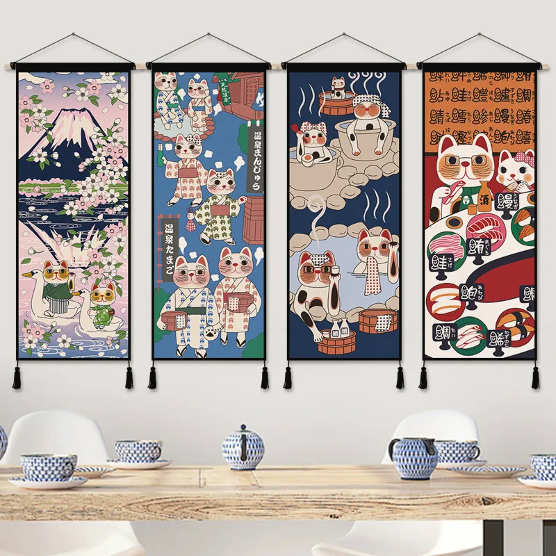 Japonês sorte gato pano arte a - Japanese Restaurant Lifestyle avaliação e preço